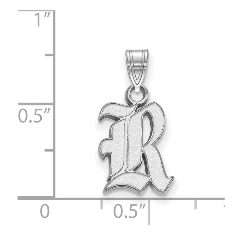 Sterling Silver Rice U. Small 'R' Pendant - Picture 2 of 3